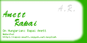 anett rapai business card